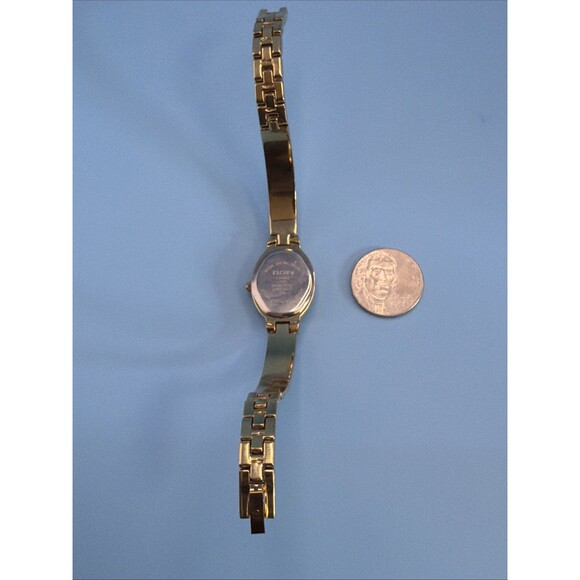 Ladies Elgin Gold Tone and Clear Gemstone Watch EG9857 Beautiful Condition